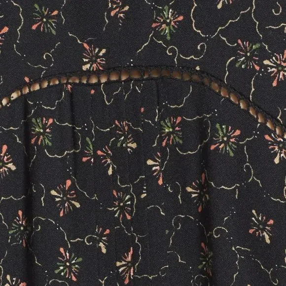 297 FREE PEOPLE Debby Dot Deeby Floral Romper Playsuit Black sz S Women's Casual - Picture 6 of 14